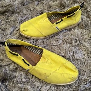 TOMS Yellow Canvas Slip On with Toggle